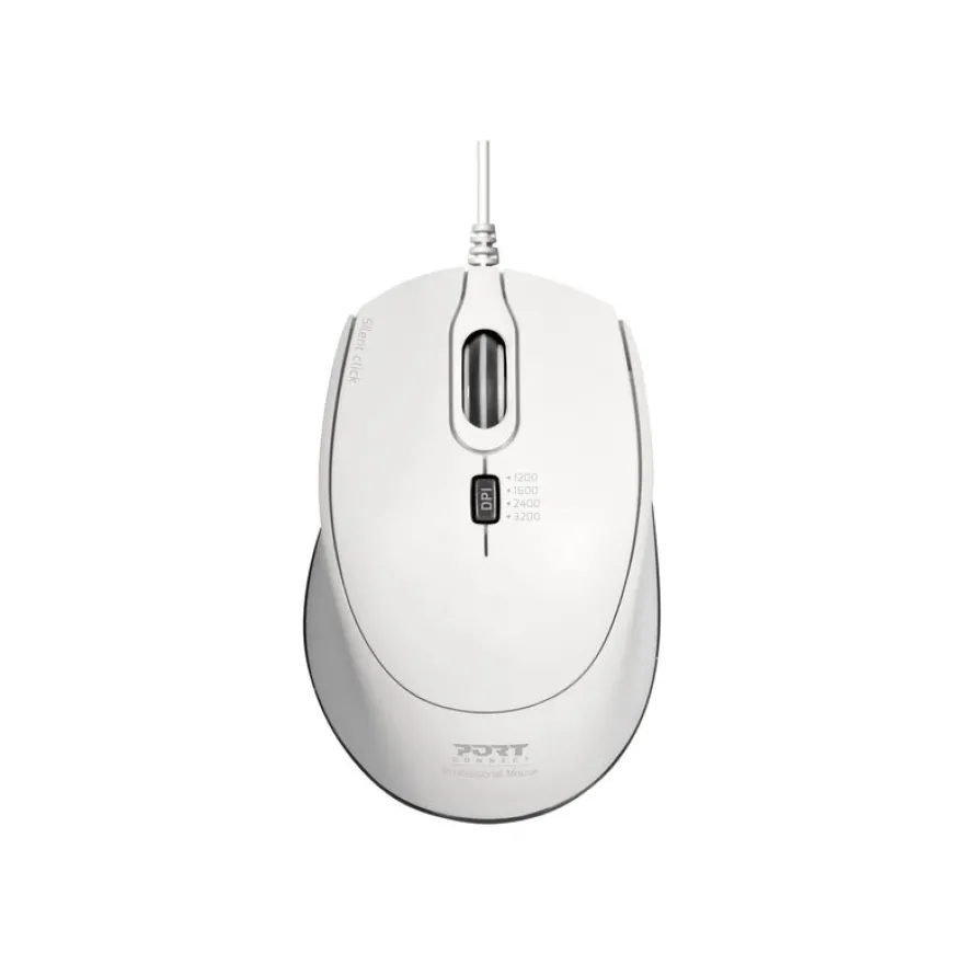 PORT DESIGNS - Souris filaire - silencieuse - blanc