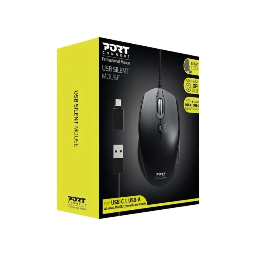 PORT DESIGNS - Souris filaire - silencieuse - noir
