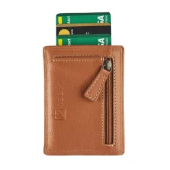 Porte-cartes + fermeture éclair Dakota - cognac - label M
