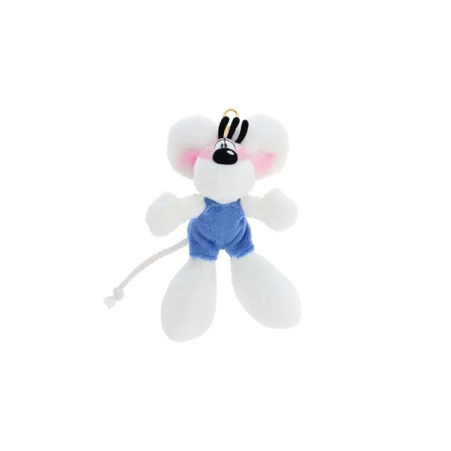 Porte-clés peluche Diddl en salopette Bleue 15cm