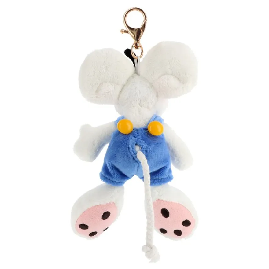Porte-clés peluche Diddl en salopette Bleue 15cm