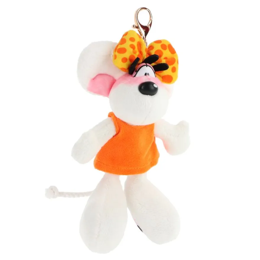 Porte-clés peluche Diddlina en robe orange 15cm