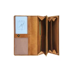 Portefeuille avec bouton-pression Savannah - cognac - label M