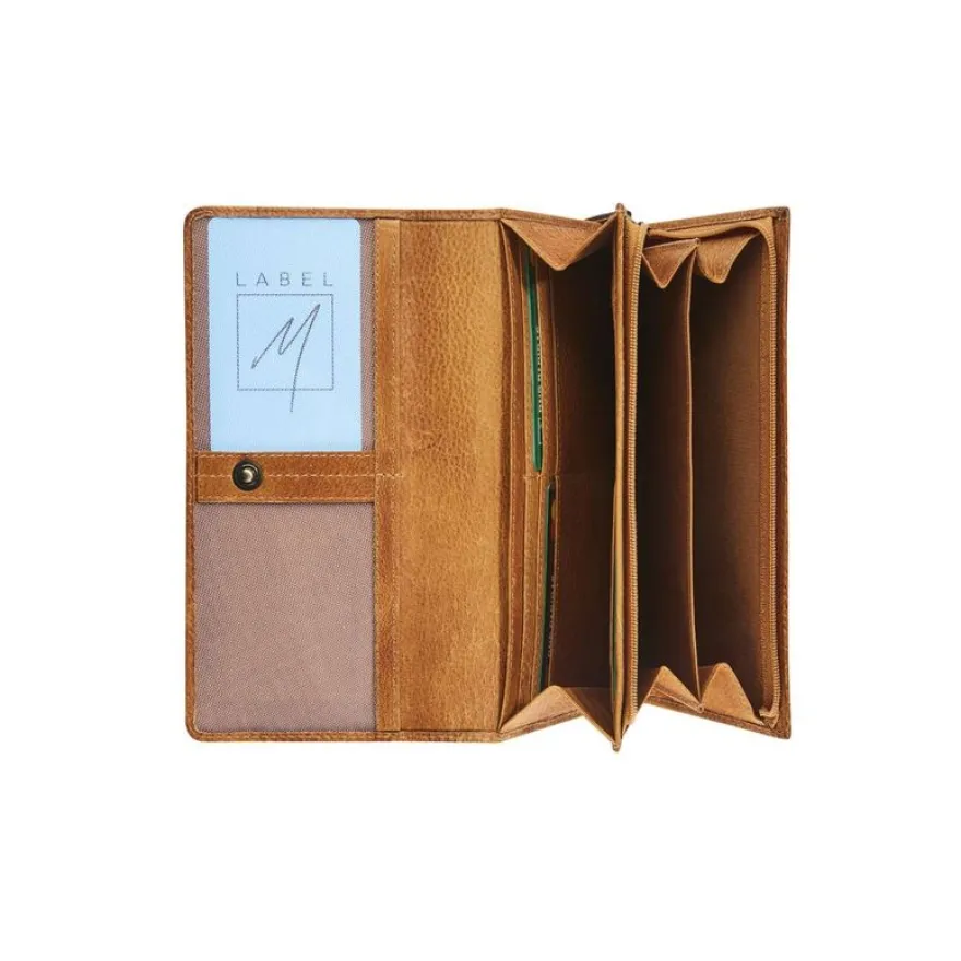 Portefeuille avec bouton-pression Savannah - cognac - label M