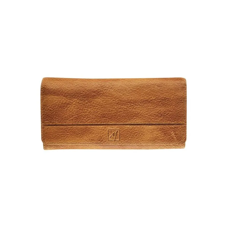 Portefeuille avec bouton-pression Savannah - cognac - label M
