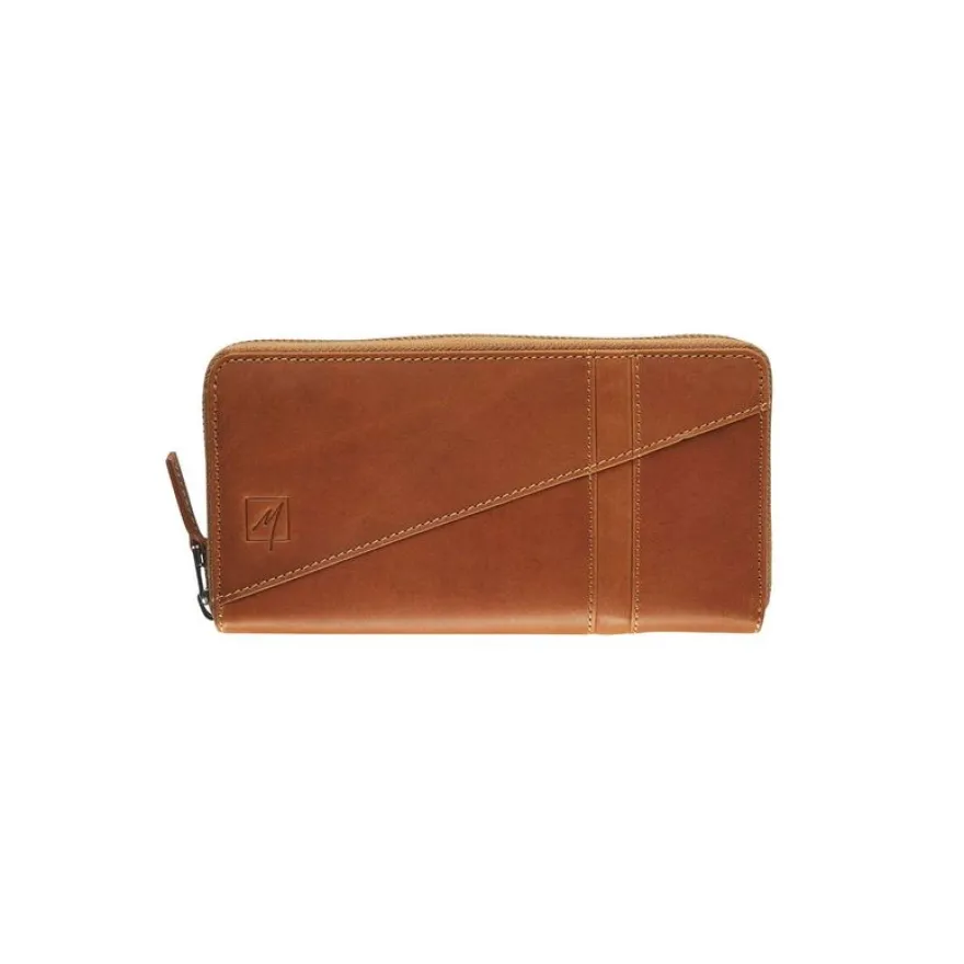 Portefeuille Florence 6 compartiments - cognac - label M