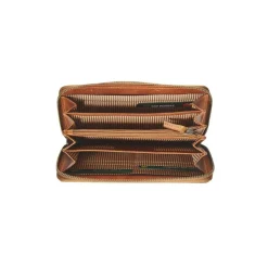 Portefeuille Florence 6 compartiments - cognac - label M