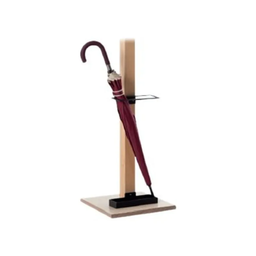 Porte-manteau en bois naturel avec porte parapluie EASYCLOTH - noir