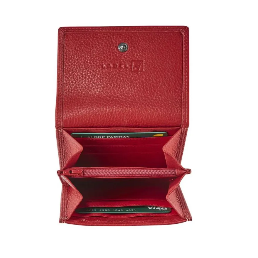 Porte-monnaie compact Dakota - rouge - label M