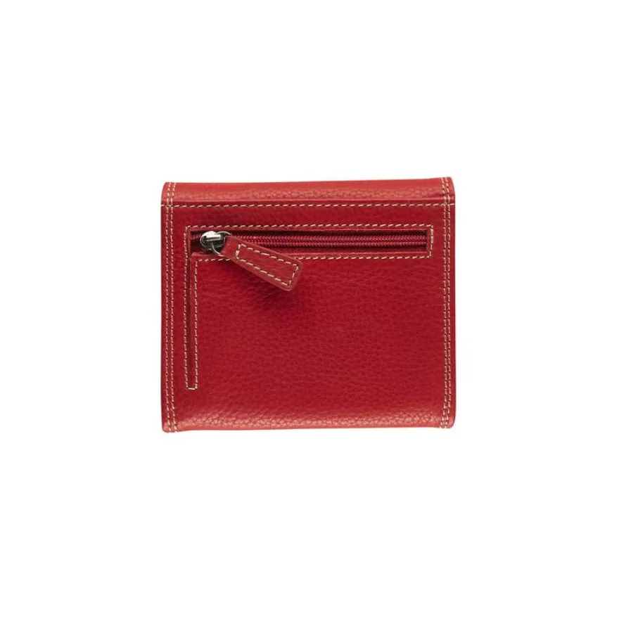 Porte-monnaie compact Dakota - rouge - label M