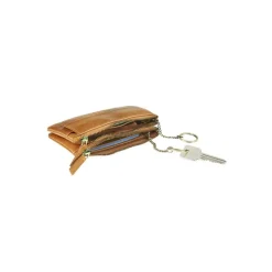 Porte-monnaie double cuir avec pochette cartes Savannah - cognac - label M