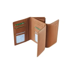 Porte-monnaie double fermeture éclair Dakota - cognac - label M