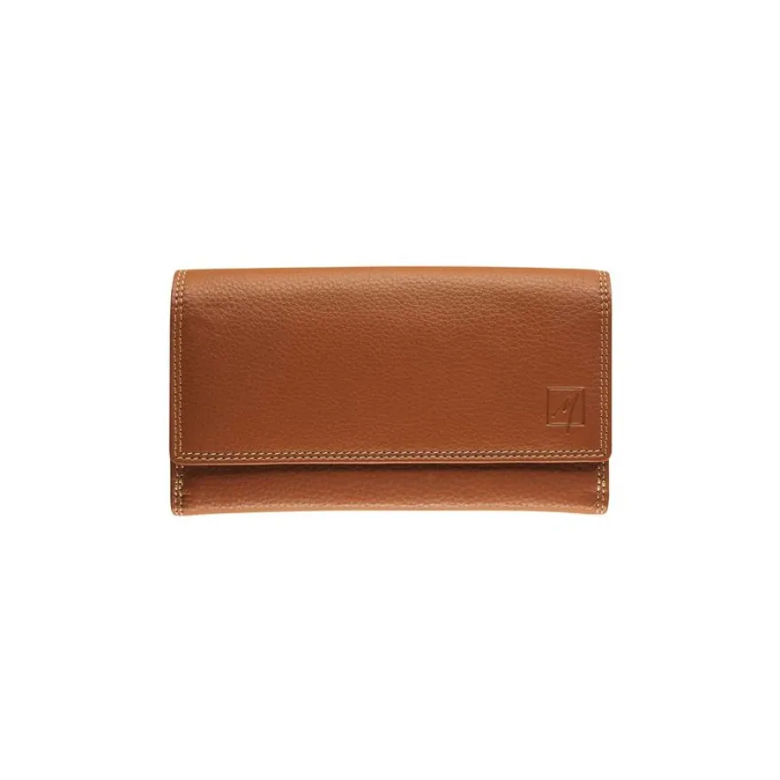 Porte-monnaie double fermeture éclair Dakota - cognac - label M