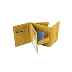 Porte-monnaie fermeture à bouton avec 4 poches fenêtres Savannah - ocre - label M