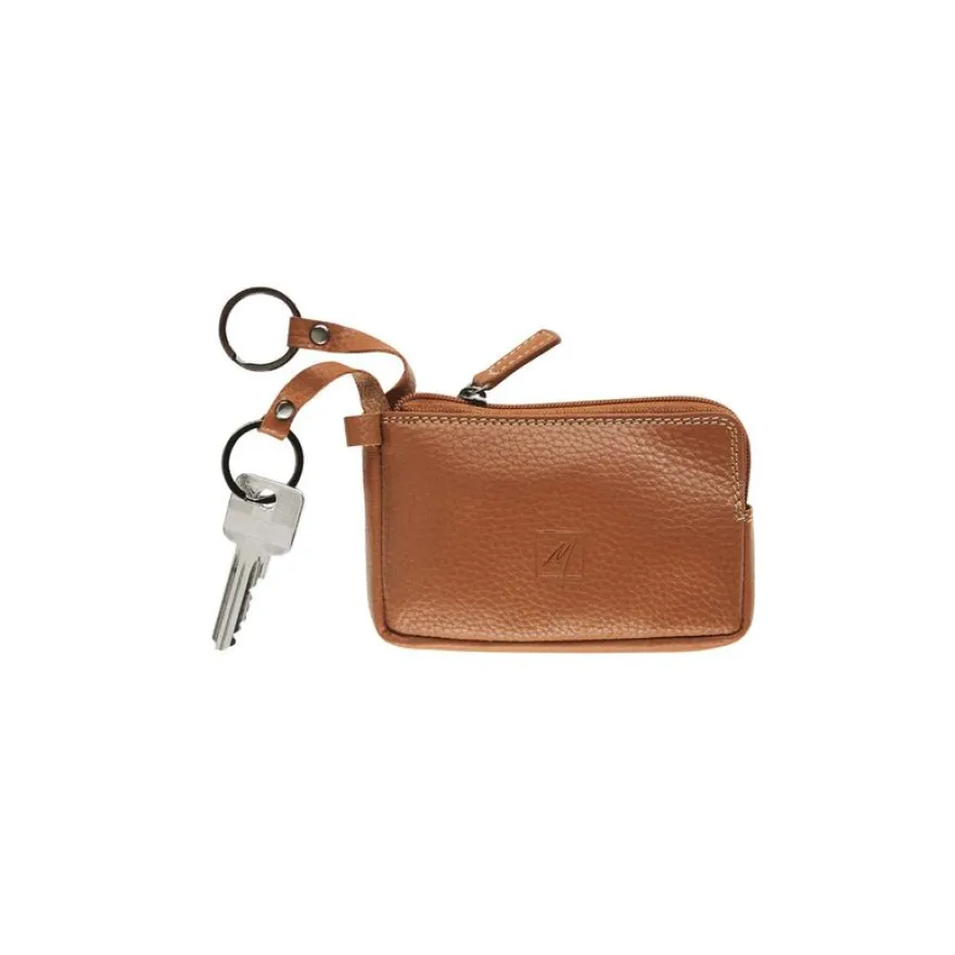 Porte-monnaie/porte-clés avec fermeture éclair Dakota - cognac - label M