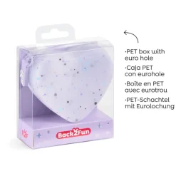 Porte-monnaies cœur mauve Lovely Things Back2Fun