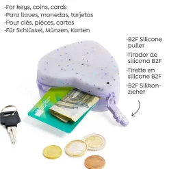 Porte-monnaies cœur mauve Lovely Things Back2Fun