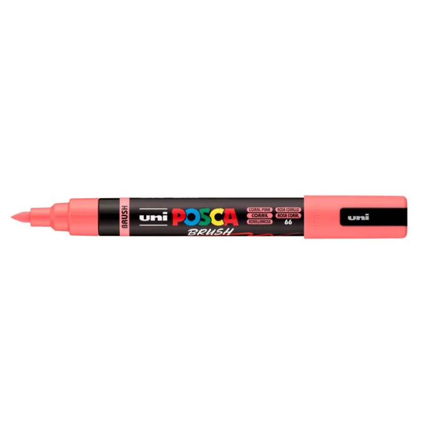 Posca - Marqueur peinture pointe moyenne brush - 1-4 mm - corail