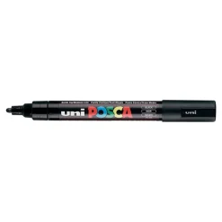 POSCA PC-5M - Pack de 4 marqueurs - noir, argent, blanc, or