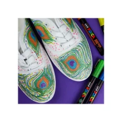 POSCA PC-5M - Pack de 4 marqueurs - noir, argent, blanc, or