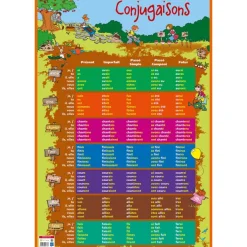 Poster pédagogique Conjugaisons - 52 x 76 cm - Bouchut