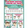 Poster pédagogique Gestes barrières - 52 x 76 cm - Bouchut