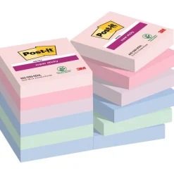 Post-it - 12 Blocs notes Super Sticky Soulful - couleurs assorties - 47,6 x 47,6 mm