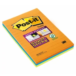Post-it - 3 Blocs notes Super Sticky - grand format 101 x 152 mm