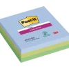 Post-it - 3 Blocs notes Super Sticky Oasis - ligné - 101 x 101 mm - couleurs assorties