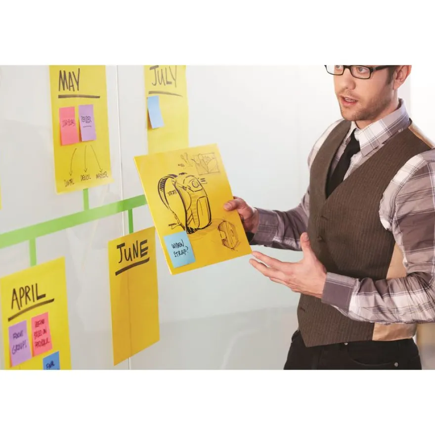 Post-it - Big Notes Super Sticky - jaune - bloc de 30 feuilles
