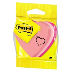 Post-it - Bloc cube forme coeur - 3 couleurs assorties - 225 feuilles