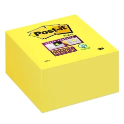 Post-it - Bloc Cube Super Sticky - 450 feuilles - 76 x 76 mm - jaune jonquille