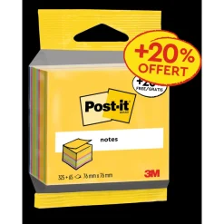 Post-it® - Cube de Notes Ultra - 76 mm x 76 mm - 390 dont 65 Feuilles Offertes - 100% PEFC