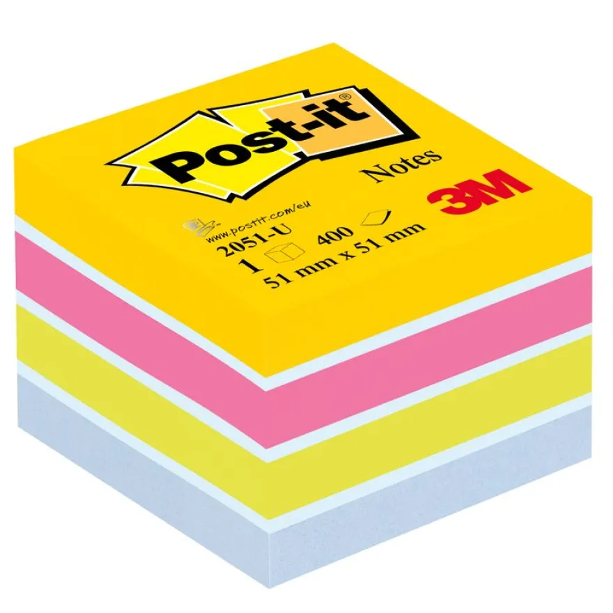 Post-it - Mini Bloc Cube Energie - couleurs assorties - 400 feuilles - 51 x 51 mm