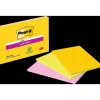 Post-it - Notes Super Sticky - Grand Format - 152 mm x 101 mm - 45 Feuilles/Bloc - 3 Blocs/Paquet - couleurs assorties