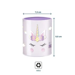 Pot à crayons métal licorne violet - 9,5 x 7,5 cm - Viquel