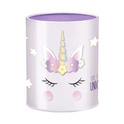 Pot à crayons métal licorne violet - 9,5 x 7,5 cm - Viquel