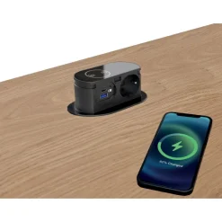 Prise de courant MINIMAX - retractable - 1 prise d'alimentation, 1 prise USB, 1 prise USB-C
