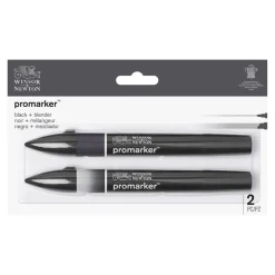 ProMarker - 2 Marqueurs double pointe - noir et blender