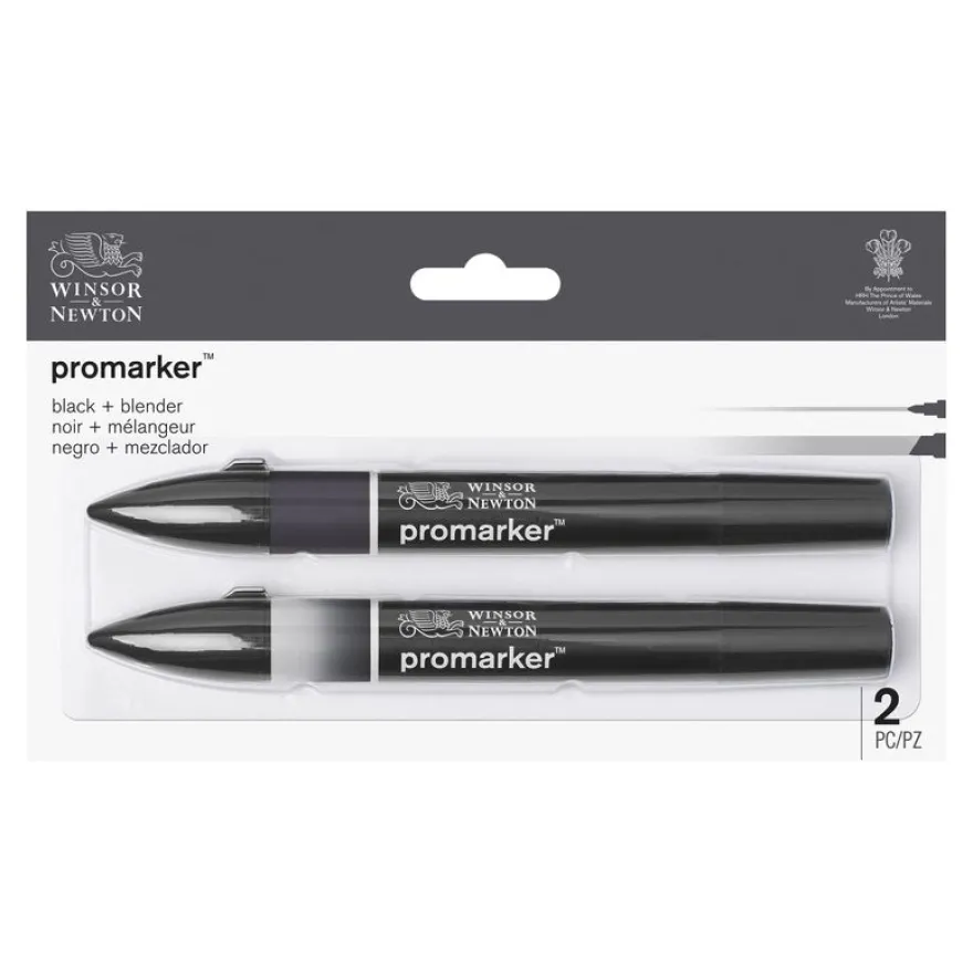 ProMarker - 2 Marqueurs double pointe - noir et blender