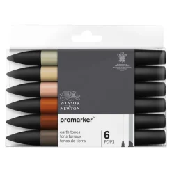 ProMarker - 6 Marqueurs double pointe - tons terreux