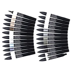 ProMarker - Pack de 24 marqueurs double pointe - gris et noir
