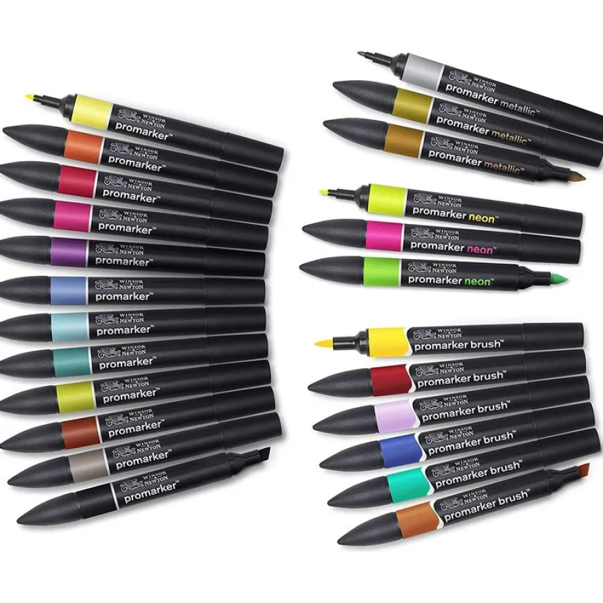 ProMarker - Pack de 25 marqueurs - mix brush metallic neon