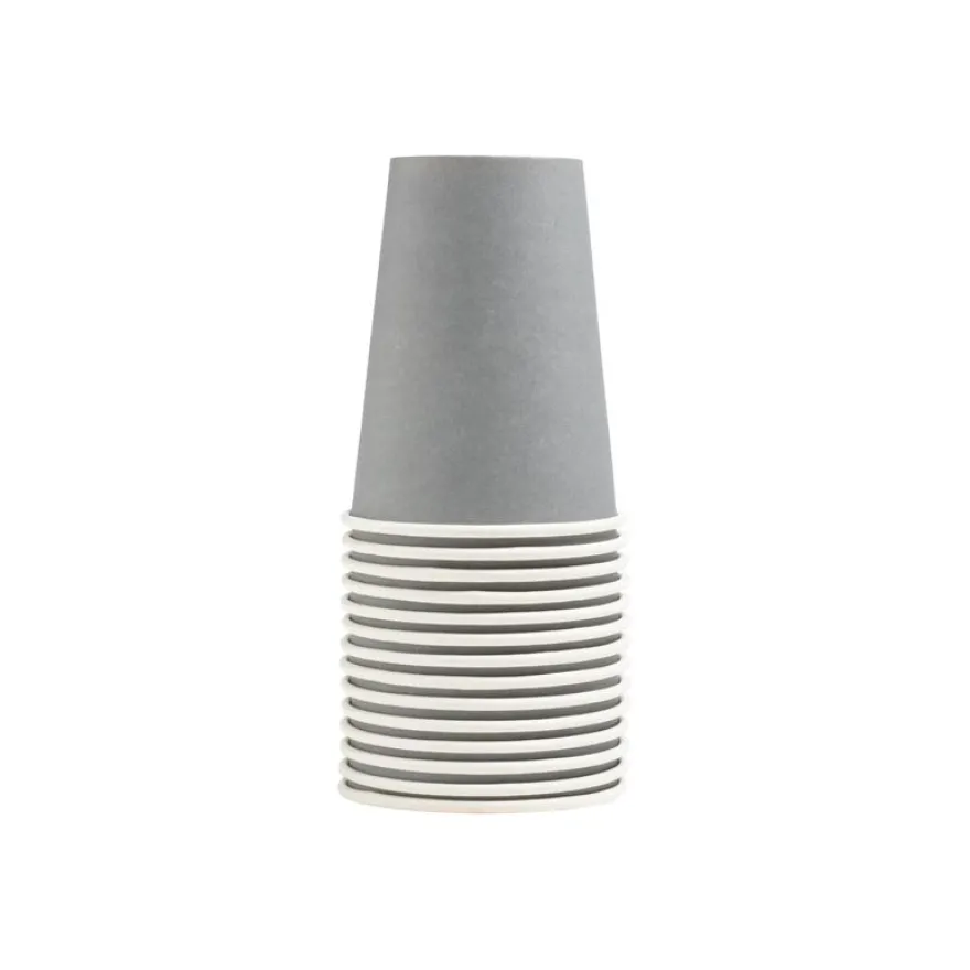 Pronappe - 15 Gobelets en carton - 20 cl - jetable - gris