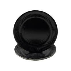 Pronappe - Assiette - Taille 23 cm diameter - rond - jetable - noir (pack de 20)