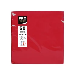 Pronappe - Serviette - Taille 20 x 20 cm - jetable - rouge (pack de 50)