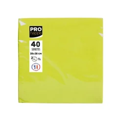 Pronappe - Serviette - Taille 38 x 38 cm - jetable - vert kiwi (pack de 40)