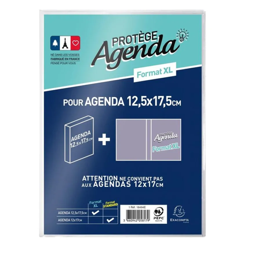Protège-agenda XL pour agenda 12,5 x 17,5 cm - Exacompta