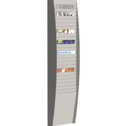 Présentoir mural - 25 cases verticales pour document format A4 - gris