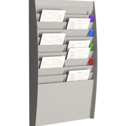 Présentoir mural - 20 cases verticales pour document format A4 - gris